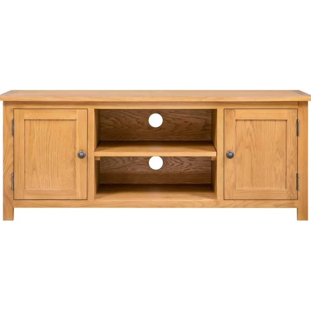 vidaXL Meuble TV 110x35x44 cm Bois de chêne massif