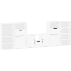 Meubles Tv-vidaXL Meubles TV 5 pcs avec rangement ODDA bois de pin massif Blanc