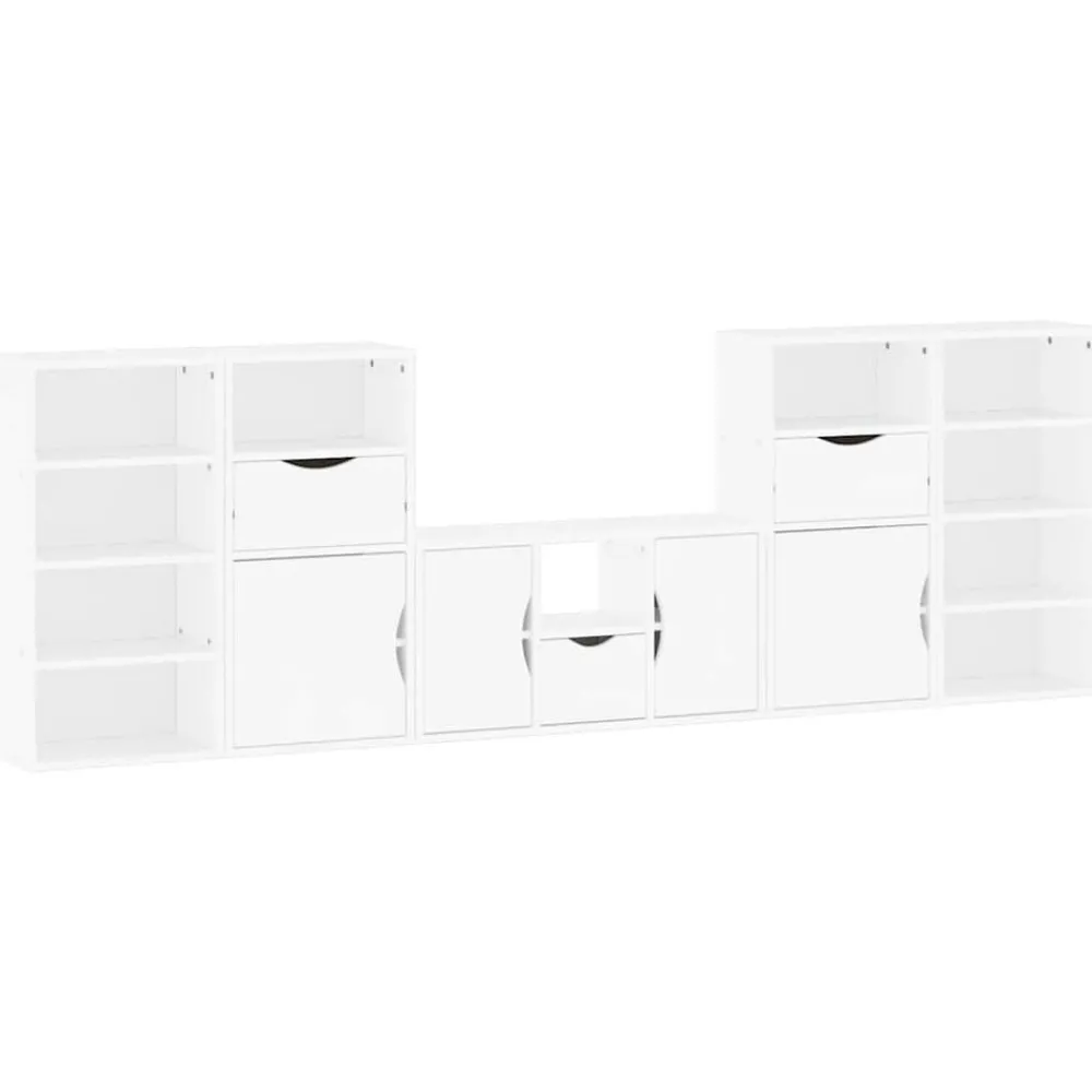 Meubles Tv-vidaXL Meubles TV 5 pcs avec rangement ODDA bois de pin massif Blanc