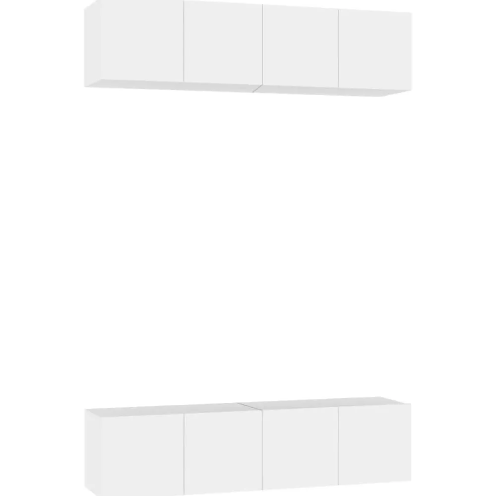 Meubles Tv-vidaXL Meubles TV 4 pcs 60x30x30 cm Aggloméré Blanc