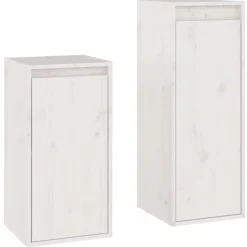 Meubles Tv-vidaXL Meubles TV 2 pcs Bois massif de pin Blanc