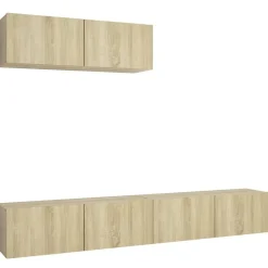 vidaXL Meubles TV 3 pcs Chêne sonoma Bois d'ingénierie