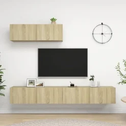 vidaXL Meubles TV 3 pcs Chêne sonoma Bois d'ingénierie