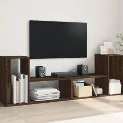 Meubles Tv-vidaXL Meubles TV 2 pcs chêne marron 75x30x50 cm bois ingénierie Ch&ecirc;ne marron