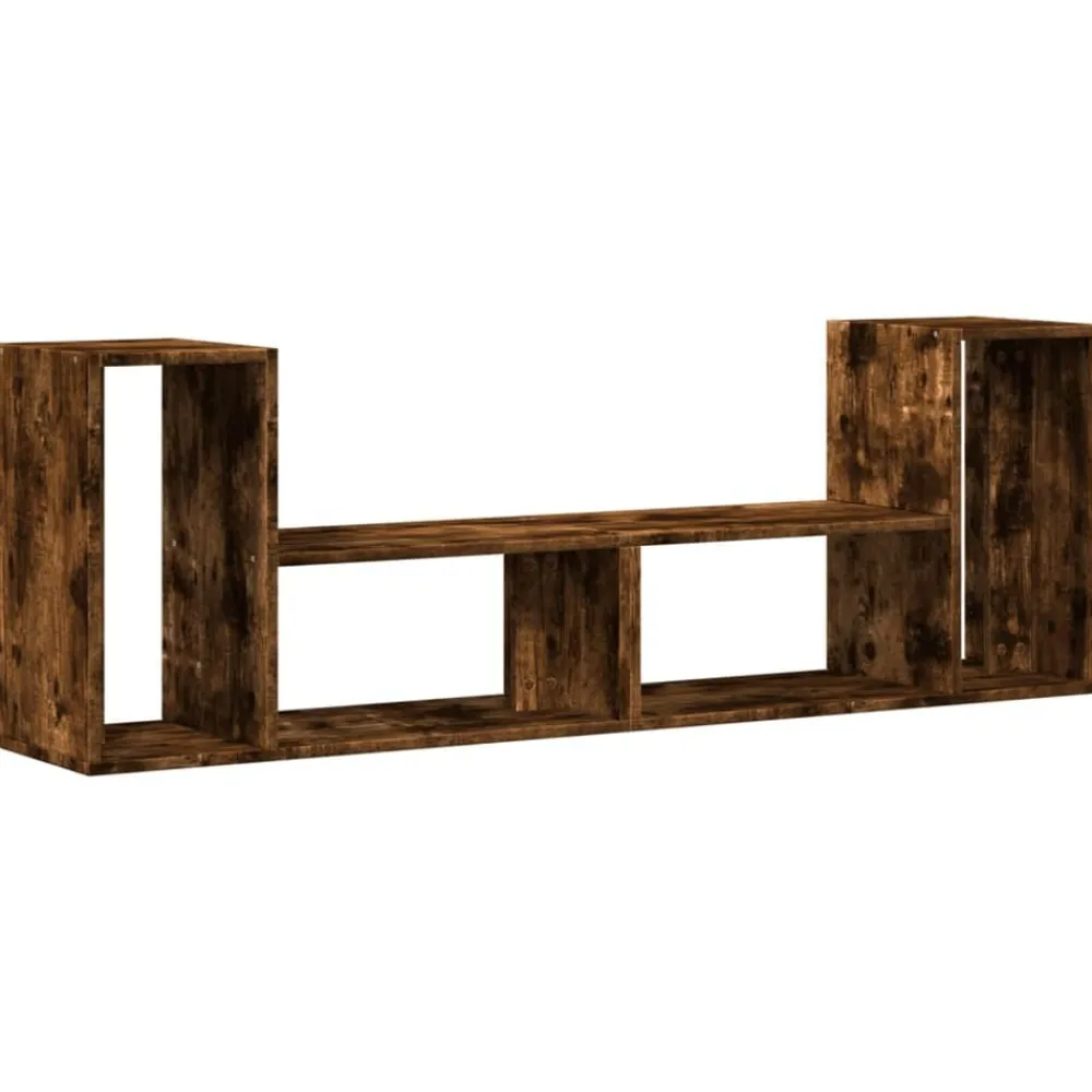 Meubles Tv-vidaXL Meubles TV 2 pcs chêne fumé 75x30x50 cm bois d'ingénierie Chêne fumé