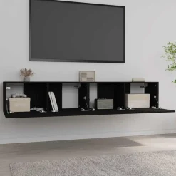 Meubles Tv-vidaXL Meubles TV 2 pcs 80x30x30 cm Bois d'ingénierie Noir