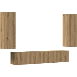 Meubles Tv-vidaXL Meubles TV muraux 4 pcs chêne artisanal bois d'ingénierie ch&ecirc;ne artisanal