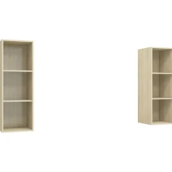 Meubles Tv-vidaXL Meubles TV muraux 2 pcs Chêne sonoma Bois d'ingénierie Ch&ecirc;ne sonoma