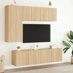 Meubles Tv-vidaXL Meubles TV muraux 2 pcs chêne sonoma 60x30x41 cm Ch&ecirc;ne sonoma