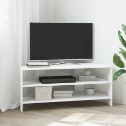 Meubles Tv-vidaXL MeubleTVd'Angle 102x40,5x45cm Bois d'ingénierie Blanc
