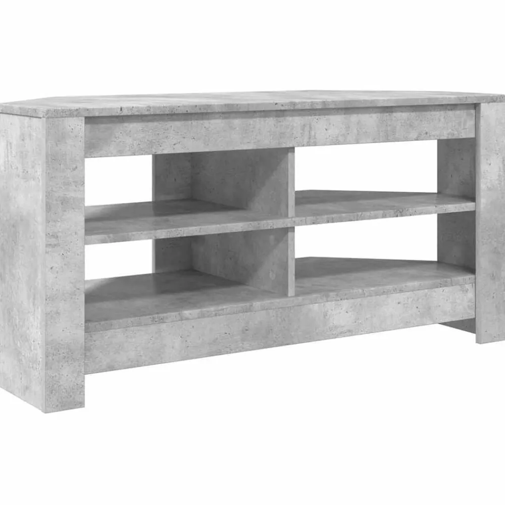 Meubles Tv-vidaXL MeubleTVd'Angle 102 x 40,5 x 45 cm Bois d'ingénierie Gris béton
