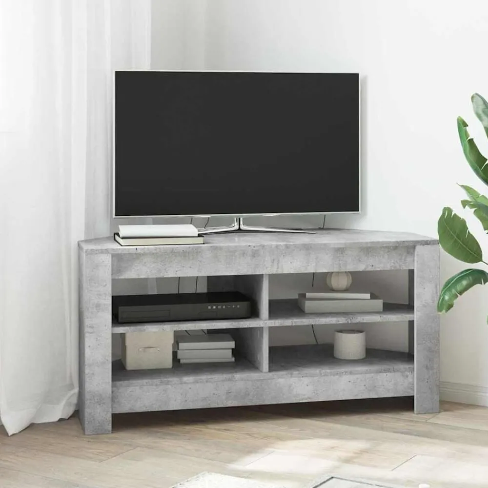 Meubles Tv-vidaXL MeubleTVd'Angle 102 x 40,5 x 45 cm Bois d'ingénierie Gris béton