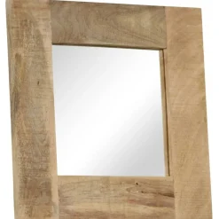 Décorations-vidaXL Miroir Bois de manguier massif 50 x 50 cm