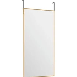 Décorations-vidaXL Miroir de porte 30x60 cm Verre et aluminium Doré