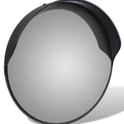 Signalétique-vidaXL Miroir de trafic convexe d'extérieur Plastique PC 30 cm Noir