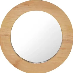 Décorations-vidaXL Miroir mural 40 cm Teck Rond