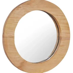 Décorations-vidaXL Miroir mural 40 cm Teck Rond