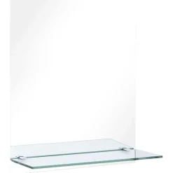 Décorations-vidaXL Miroir mural avec étagère 20x40 cm Verre trempé