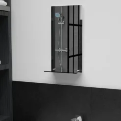 Décorations-vidaXL Miroir mural avec étagère 20x40 cm Verre trempé