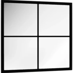 vidaXL Miroir mural Noir 40x40 cm métal