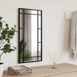 Décorations-vidaXL Miroir mural noir 30x60 cm rectangulaire fer