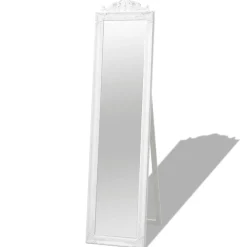 Décorations-vidaXL Miroir sur pied Style baroque 160x40 cm Blanc