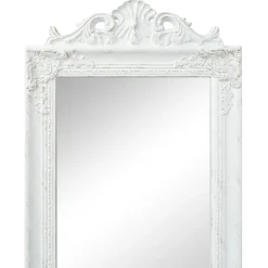 Décorations-vidaXL Miroir sur pied Style baroque 160x40 cm Blanc