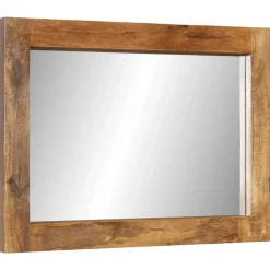 vidaXL Miroir 70x50 cm bois de manguier massif et verre