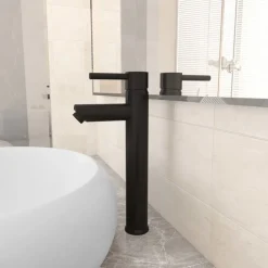 Plomberie-vidaXL Mitigeur de salle de bain 12x30 cm Noir