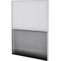 Décorations-vidaXL Moustiquaire plissée pour fenêtre et store Aluminium 60 x 80 cm Blanc
