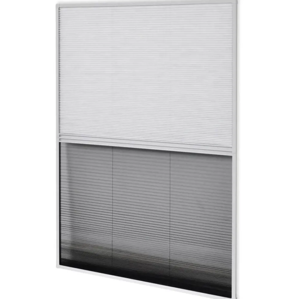 Décorations-vidaXL Moustiquaire plissée pour fenêtre et store Aluminium 60 x 80 cm Blanc