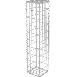 vidaXL Mur à gabion avec couvercles Acier galvanisé 20x20x100 cm