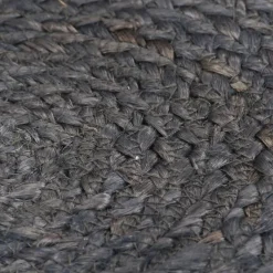 Linge-vidaXL Napperons 4 pcs Plain 38 cm Rond Jute Gris foncé
