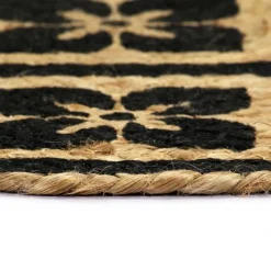Linge-vidaXL Napperons 4 pcs 38 cm Rond Jute Noir