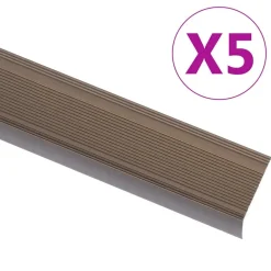 Matériaux De Construction-vidaXL Nez de marche forme en L 5 pcs aluminium 90 cm Marron