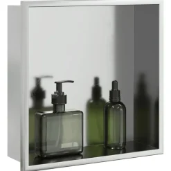 Plomberie-vidaXL Niche de douche argenté brossé 32x32x9 cm acier inoxydable