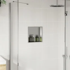 Plomberie-vidaXL Niche de douche argenté brossé 32x32x9 cm acier inoxydable