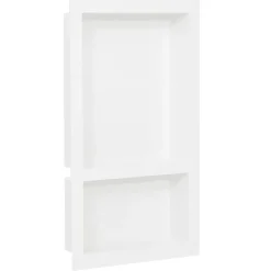 vidaXL Niche de douche avec 2 compartiments Blanc brillant 41x69x9 cm