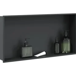 vidaXL Niche de douche noir mat 62x32x9 cm acier inoxydable