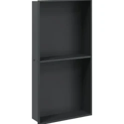 Plomberie-vidaXL Niche de douche noir mat 32x62x9 cm acier inoxydable