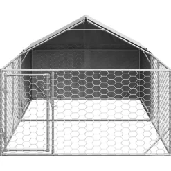 Articles Pour Animaux De Compagnie-vidaXL Niche d'extérieur pour chien enclos 4x2x1,5 m acier galvanisé