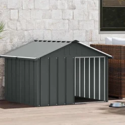 vidaXL Niche pour chien 116,5x103x81,5 cm Acier galvanisé