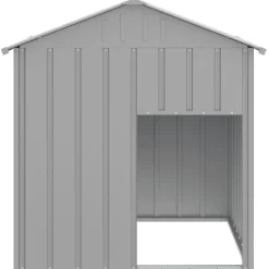 Articles Pour Animaux De Compagnie-vidaXL Niche pour chien avec toit acier galvanisé Gris clair