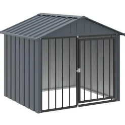 vidaXL Niche pour chien avec toit noir 117x103x102 cm acier galvanisé
