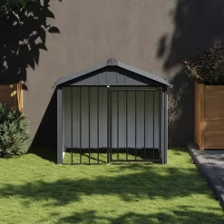vidaXL Niche pour chien avec toit noir 117x103x102 cm acier galvanisé