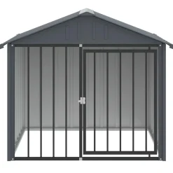 vidaXL Niche pour chien avec toit noir 117x103x102 cm acier galvanisé