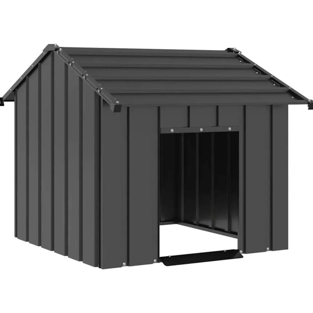 vidaXL Niche pour chien avec toit noir 85x107x81 cm acier galvanisé