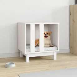 Articles Pour Animaux De Compagnie-vidaXL Niche pour chien 50x40x52 cm Bois de pin massif Blanc