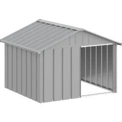 Articles Pour Animaux De Compagnie-vidaXL Niche pour chien 116,5x103x81,5 cm Acier galvanisé Gris