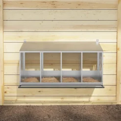 vidaXL Nichoir de poules avec 4 compartiments Métal argenté galvanisé